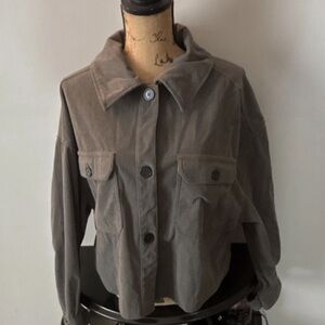 Avec Les Filles Green Corduroy Utility Jacket